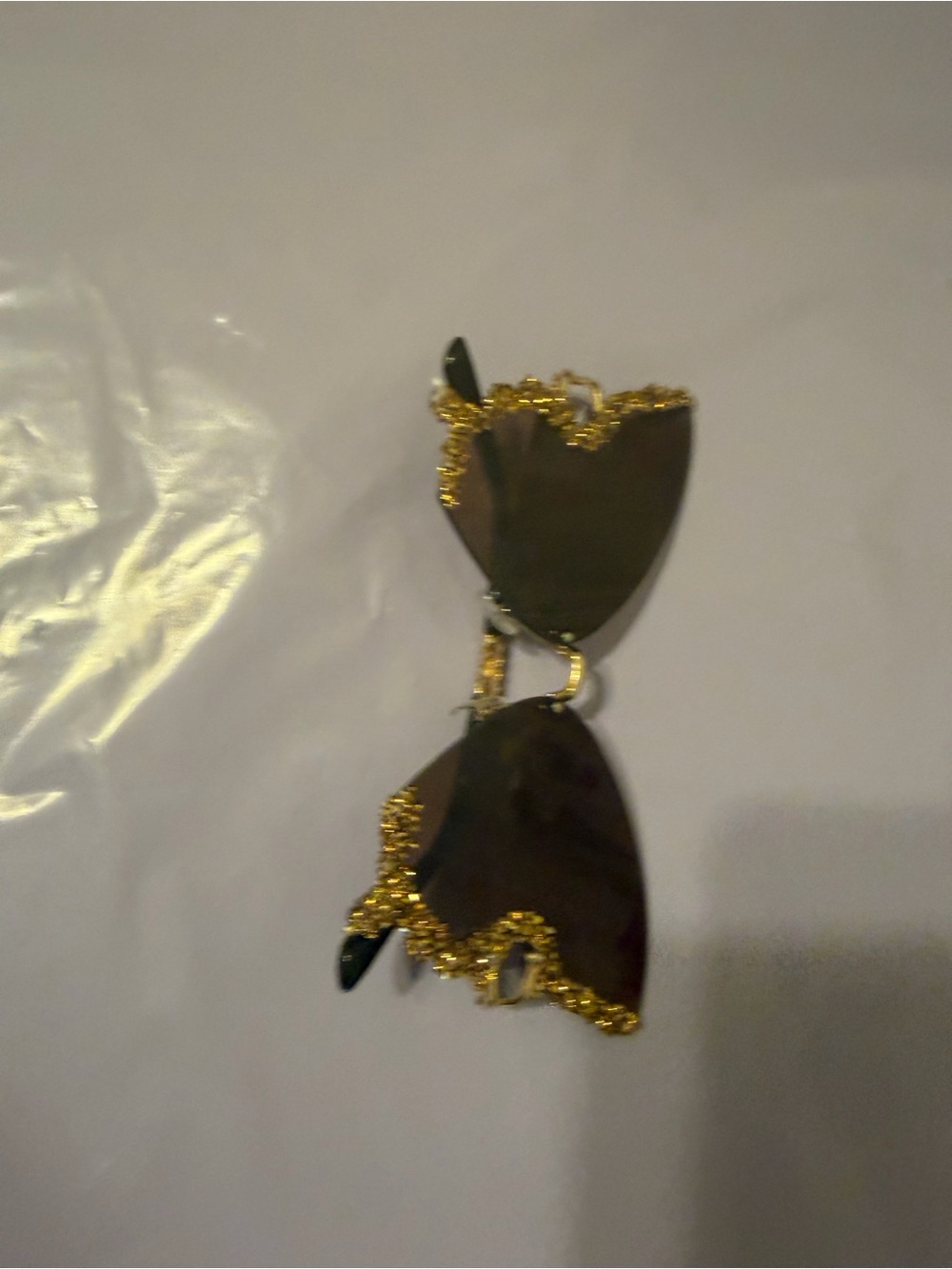 Gold-Trim Butterfly Y2K sunglasses